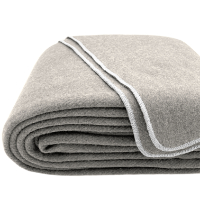 100% Wool Queen Blanket Light Grey