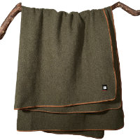 100% Wool Throw Blanket Olive Green