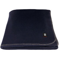 100% Wool Twin Blanket Navy Blue
