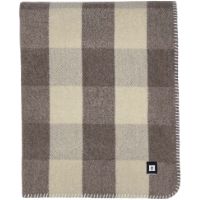 90% Wool Twin Checkered Blanket Brown