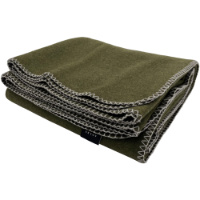 100% Virgin Wool King Size Blanket Olive Green