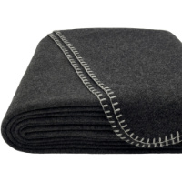 100% Virgin Wool Queen Size Blanket Charcoal Gray