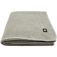 100% Virgin Wool Twin Size Blanket Light Gray