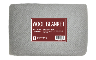 100% Virgin Wool Blanket Light Grey