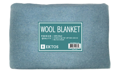 100% Wool Blanket Blue Grass