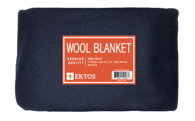100% Wool Blanket Navy Blue