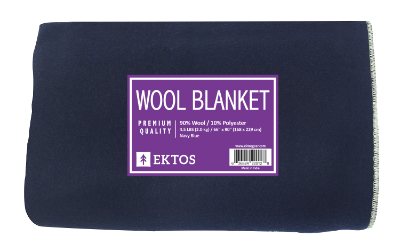 90% Wool Blanket Navy Blue